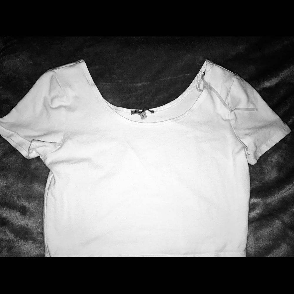 All White Crop Tee